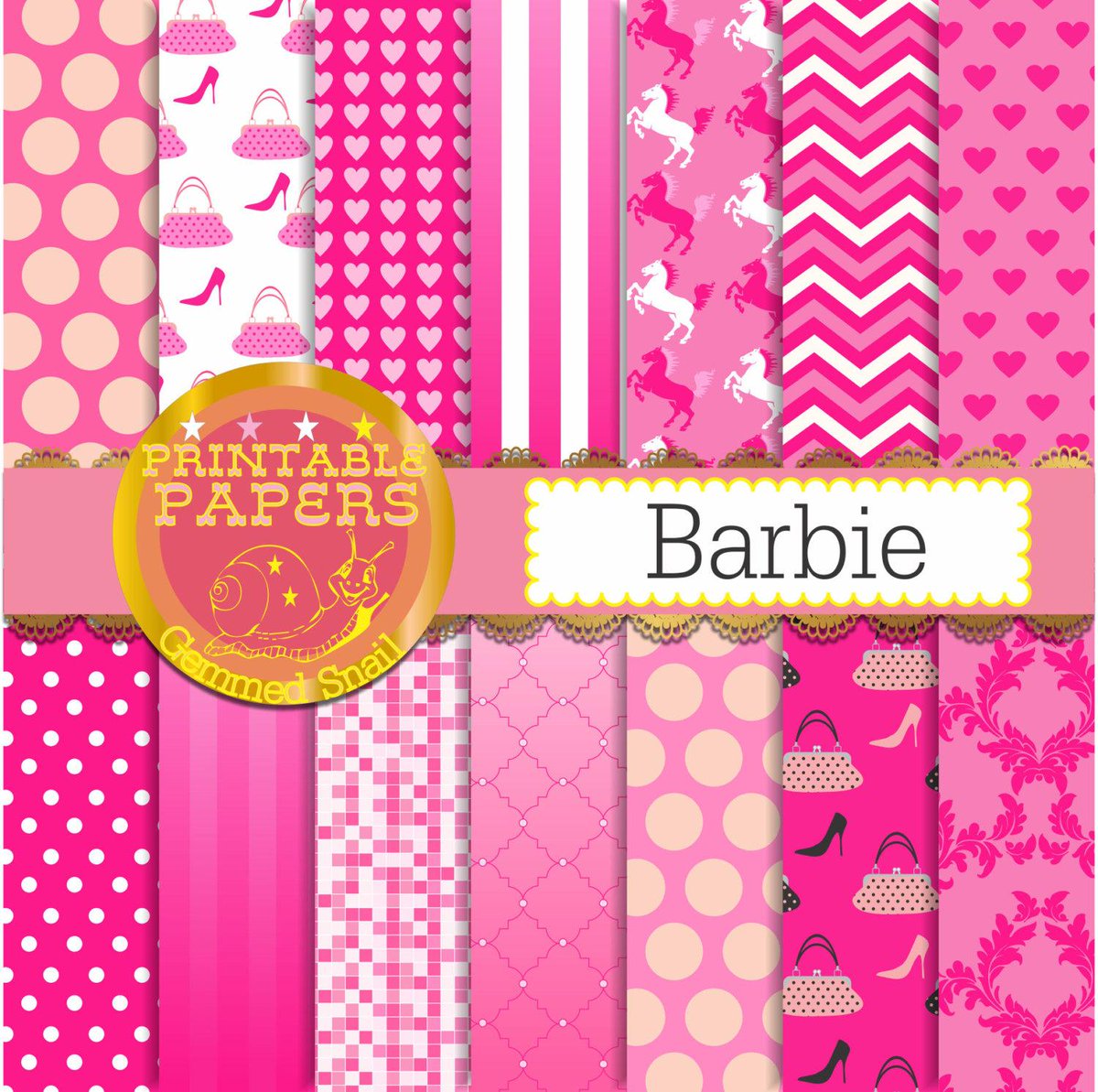 debbz5's tweet image. Hot pink digital paper, &apos;Barbie&apos; digital paper in hot pink back… etsy.me/1sKzhI5 #Etsy #PinkPatterns