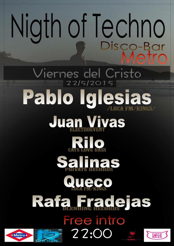 ToroMetro's tweet photo. Y a partir de las 22:00... NIGHT OF TECHNO! Que no pare la fieeesta! http://t.co/h4yn0AXR18