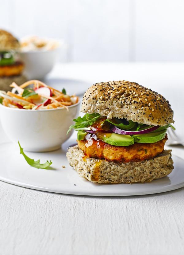 olivemagazine's tweet photo. A new way with salmon :-) #Burger #TGIF #Salmon http://t.co/xokJrk2Rnd http://t.co/sYNoXnA8xY