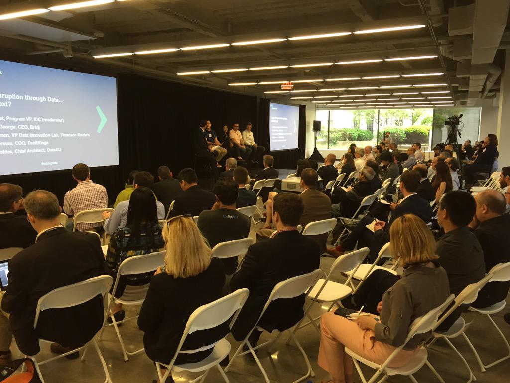 markpagallagher's tweet photo. Cool! @PaulLiberman of @DraftKings and @NotMattGeorge of @Bridj on how data disrupts. @SVB_Financial #SVBbigdata http://t.co/JIbVdM9iNq
