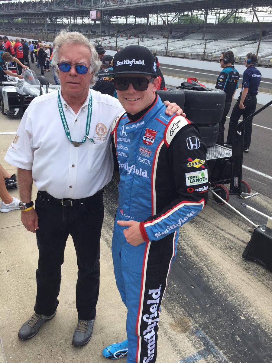TomLangeCo's tweet photo. We're sponsoring driver Conor Daly in the '15 Indy 500 this Sunday! Our CEO Rock &amp; Conor spent some time on the track http://t.co/L38Do74uW7