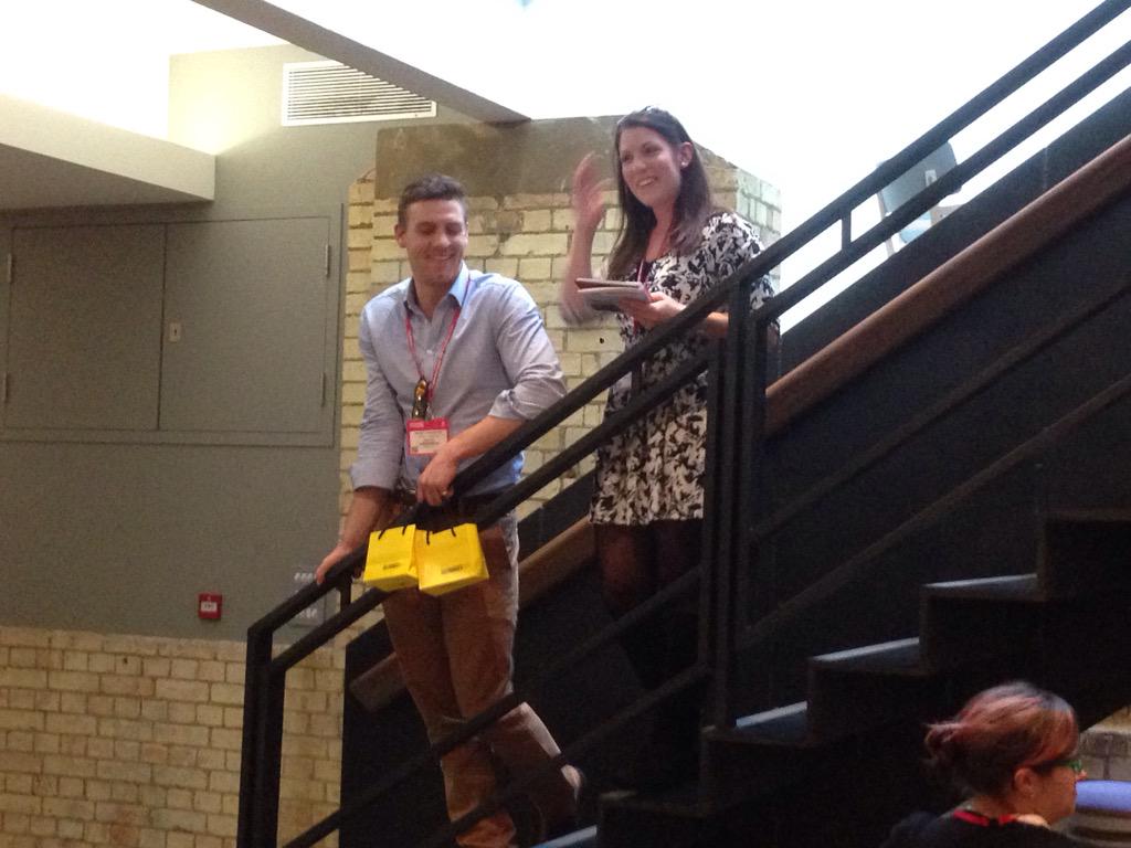 Charlie_Beamish's tweet photo. Hammy and Cecilia dishing out prizes to #FFNextGen at Brunner's FANTASTIC showroom for @CDWfestival http://t.co/Abz8HzECuB