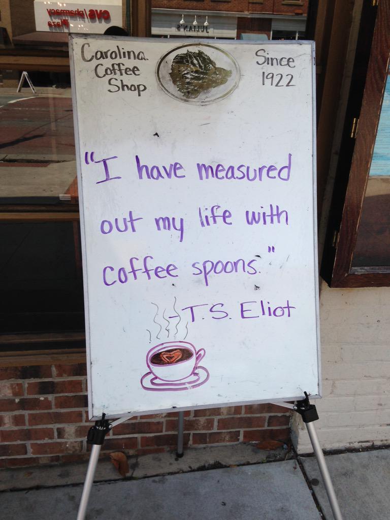 casiem_4's tweet photo. You know me so well Carolina coffee shop! http://t.co/f9gpTrxlSg