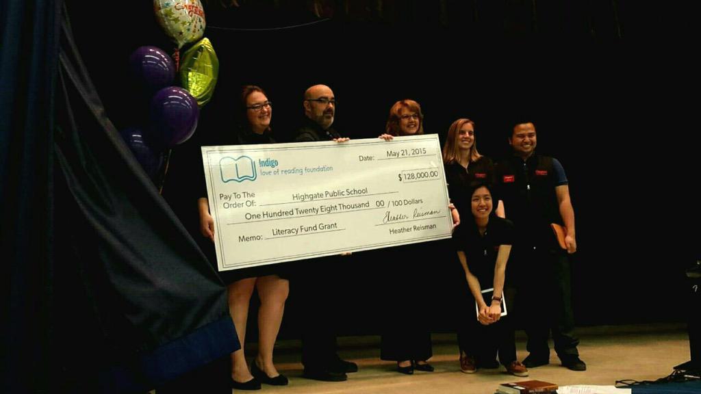 hudasafdari's tweet photo. Congrats to @HighgatePs for winning For The Love of Reading @chaptersindigo grant!!!!!!!!! http://t.co/tJCzVOQOos