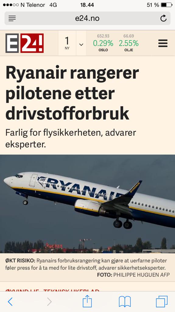 Trengs ikke en ekspert for å avgjøre om dette går utover flysikkerheten.  e24.no/jobb/ryanair-r…