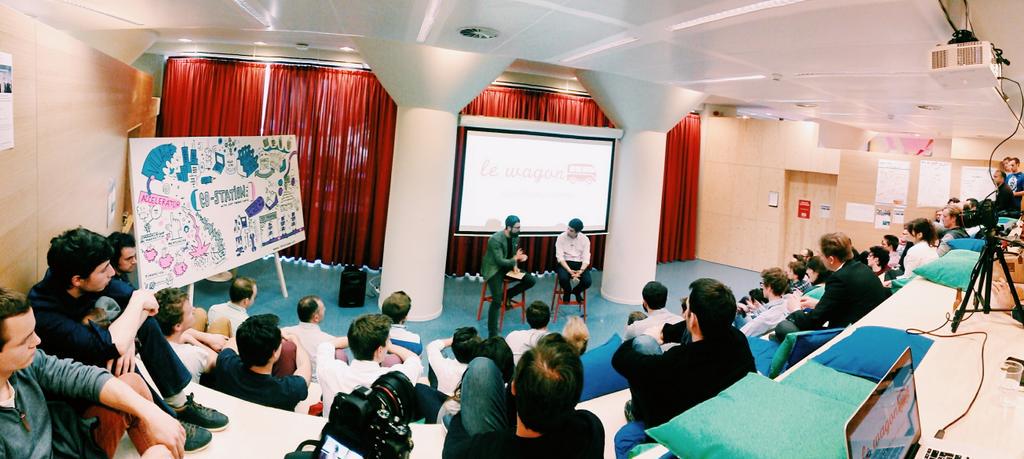 Packed conference room for <a href="/jeremylv/">Jeremy Le Van</a> at @LeWagonBrussels... :) #proud #betech #aperotalk