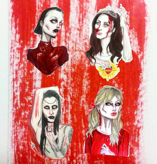 matheus_mf66's tweet photo. Fase vermelha completa com @ALICEGLASS @LanaDelRey @marilynmanson @brigitte_bardot #art #matheusmachado http://t.co/D7rKFlOrou