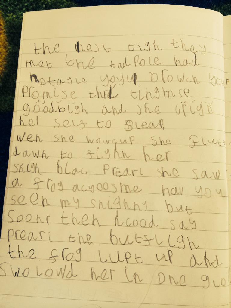 Fabulous story written by a fabulous Reception child!!