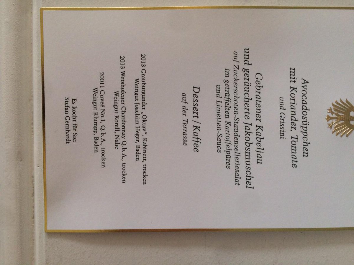 Damit keine Fragen offen bleiben: DAS haben Bundespräsident #Gauck und die Diplomaten gegessen. #Lübeck