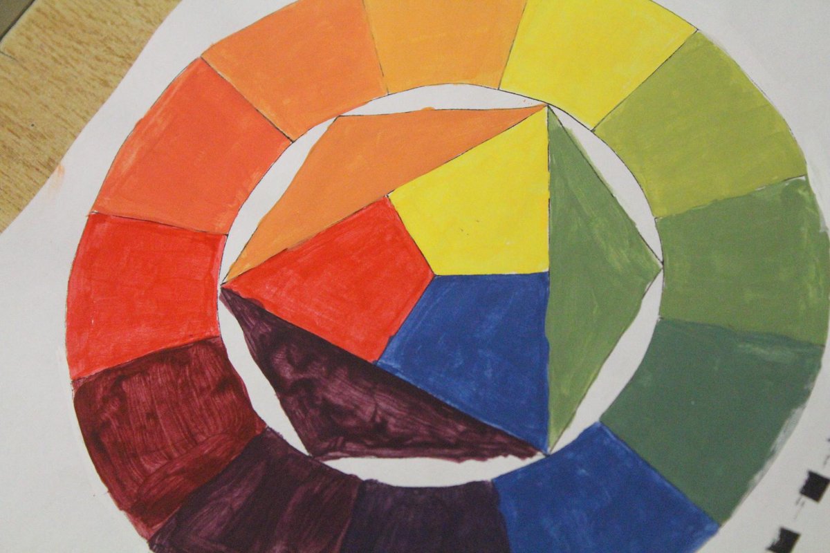 Grade 7 students are mixing colours and painting in a colour wheel. Can you find the math?