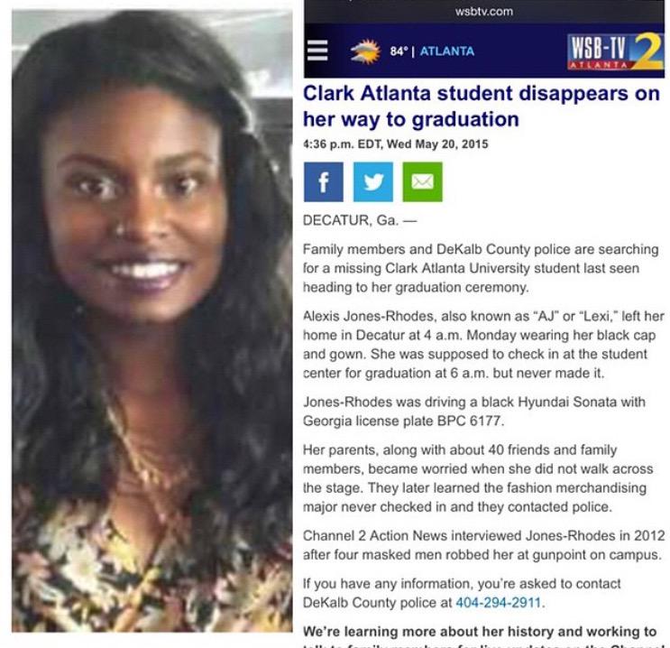 JourneyRainn's tweet photo. #ATTENTION Please help find Alexis Jones-Rhodes. She went missing on her way to her Graduation. #HelpfindAlexis http://t.co/Gr3mPWpHkG