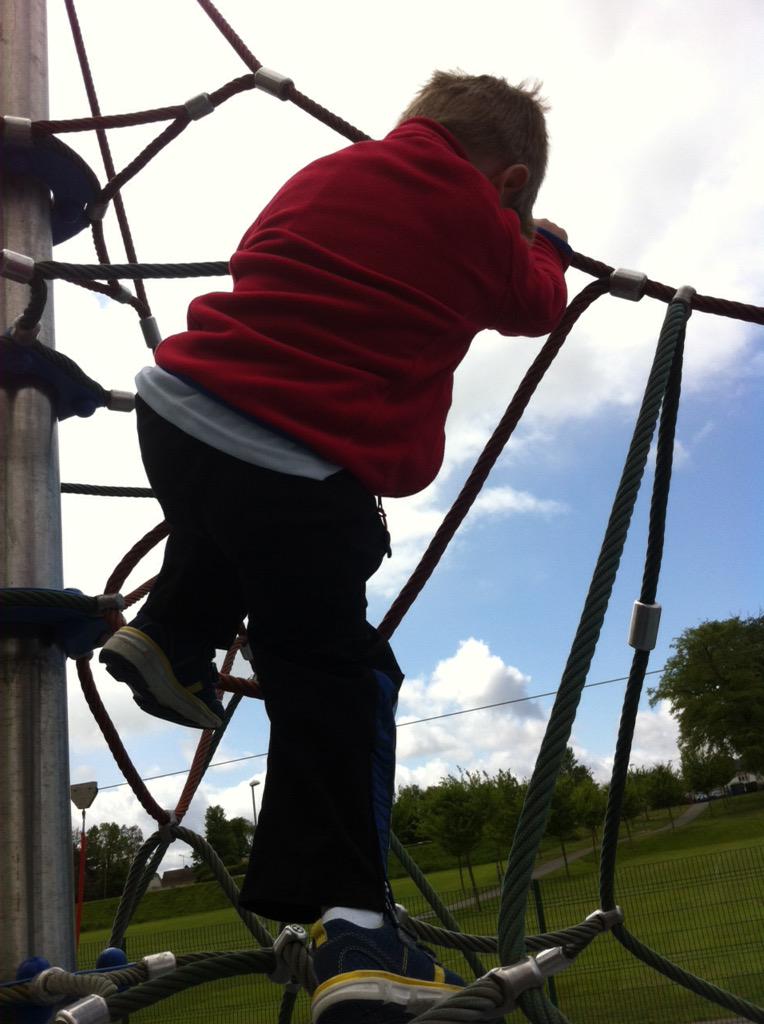 Luke's climbing is getting better.