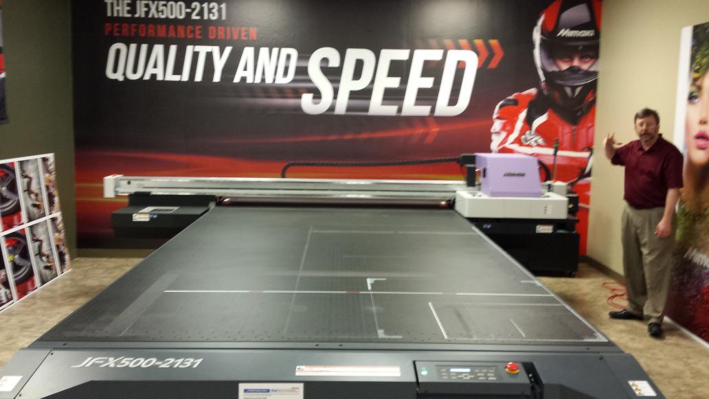 Ricoh2Reilley's tweet photo. The FX-500-2131 from #Mimaki is the largest LED UV cured #flatbed #Printer you will find http://t.co/15dq7yNdVW