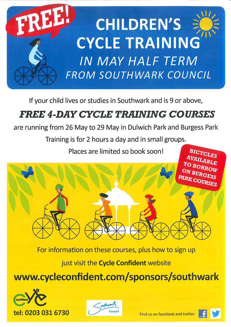 There's still time to sign up your kids for free cycle training in Southwark - find out more  bit.ly/1FqFAoe