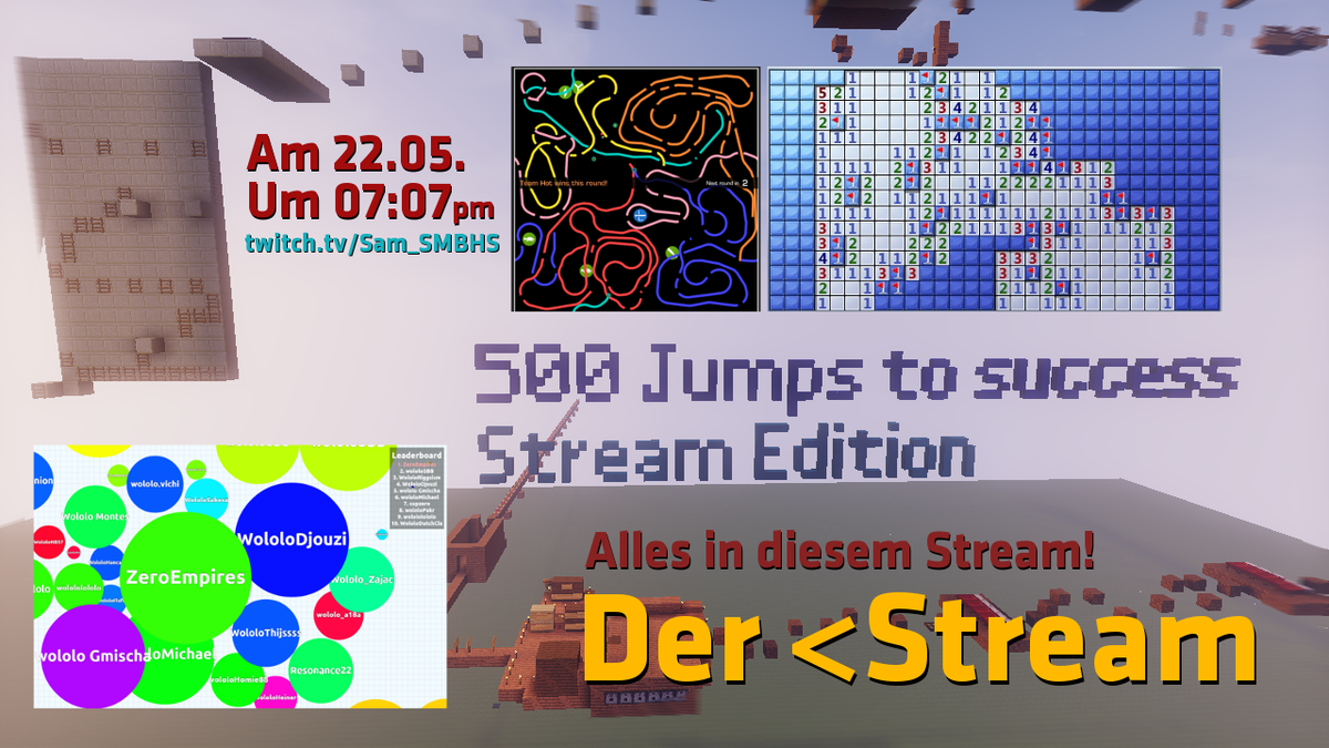Sam_SMBHS's tweet photo. Bereitet euch schon mal auf den #SamStream vor! <S Es gibt auch einiges zum selber Mitmachen! Start: 22.05.15 7:07 http://t.co/CQ9ikAcczV