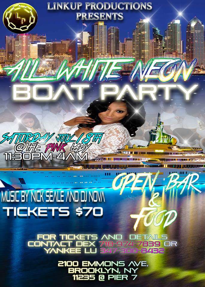 #boatpary #NYC  #summerparty #openbar #freefood #allwhiteparty #neonparty #party #fun #linkupproductions #linkup