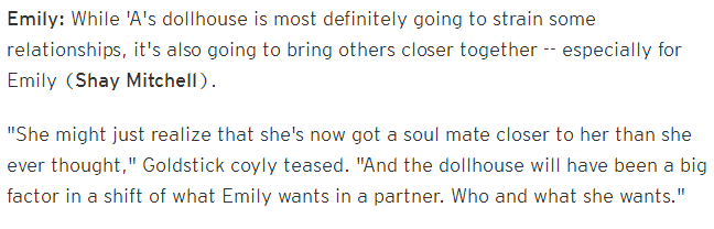 PLLBigSecrets's tweet image. Emily's soulmate?!!! #PLLSpoiler #Season6