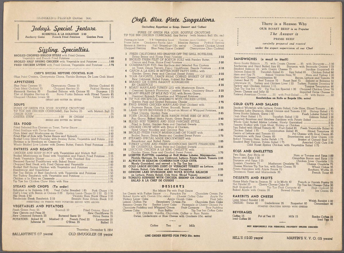 nypl_menus's tweet photo. Peruse the Tip Toe Inn's menu, just like Roger &amp; Joan did back in season 4 #MadMenus http://t.co/dHMPF0QOHt http://t.co/v5nmIxi9sh