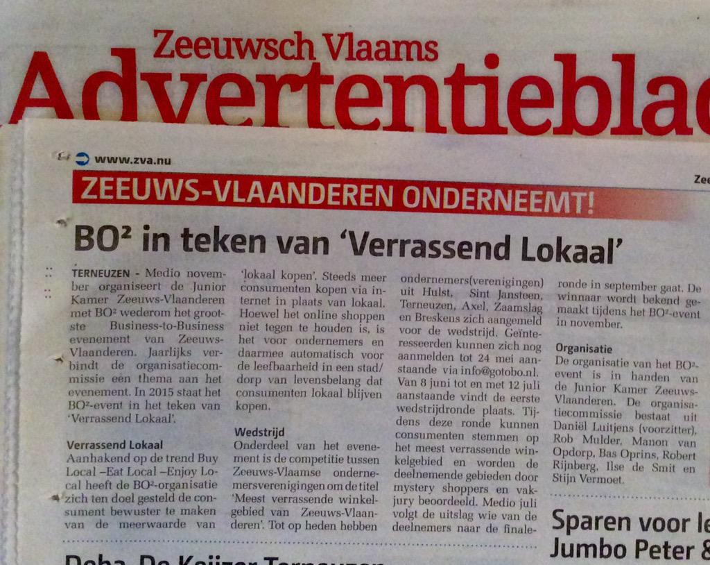 We mogen vandaag het thema 2015 bekend maken! VERRASSEND LOKAAL!! Heeft u ons artikel in het ZVA al gezien?