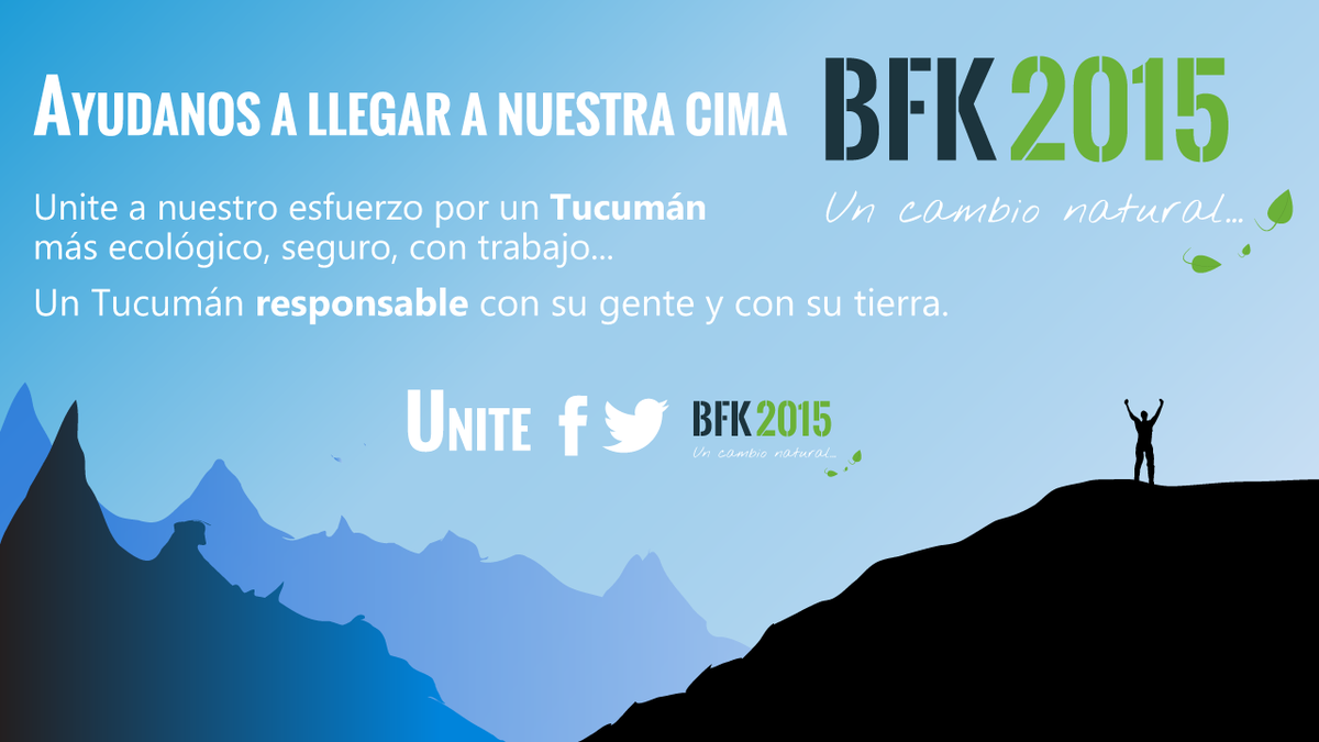 2015BFK's tweet photo. Queremos ser muchos más contigo en #Tucuman 
SUMATE  Benjamín Flores Klix 2015
@2015BFK http://t.co/TZEhSL2GMH