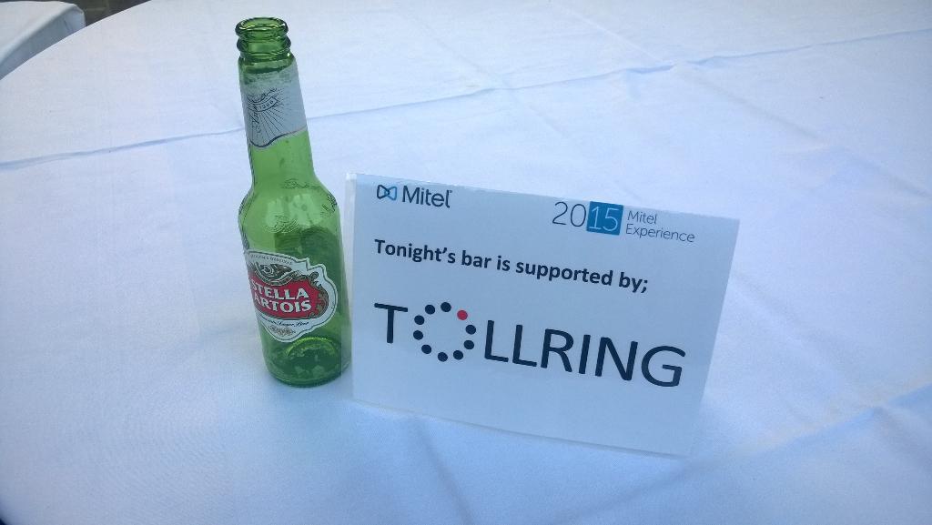 tonymartino_uk's tweet photo. #mitelexp15 Drinks are still flowing at the Mitel Sales Experience thanks to Tollring! @Tollring http://t.co/0GBssxXcrY