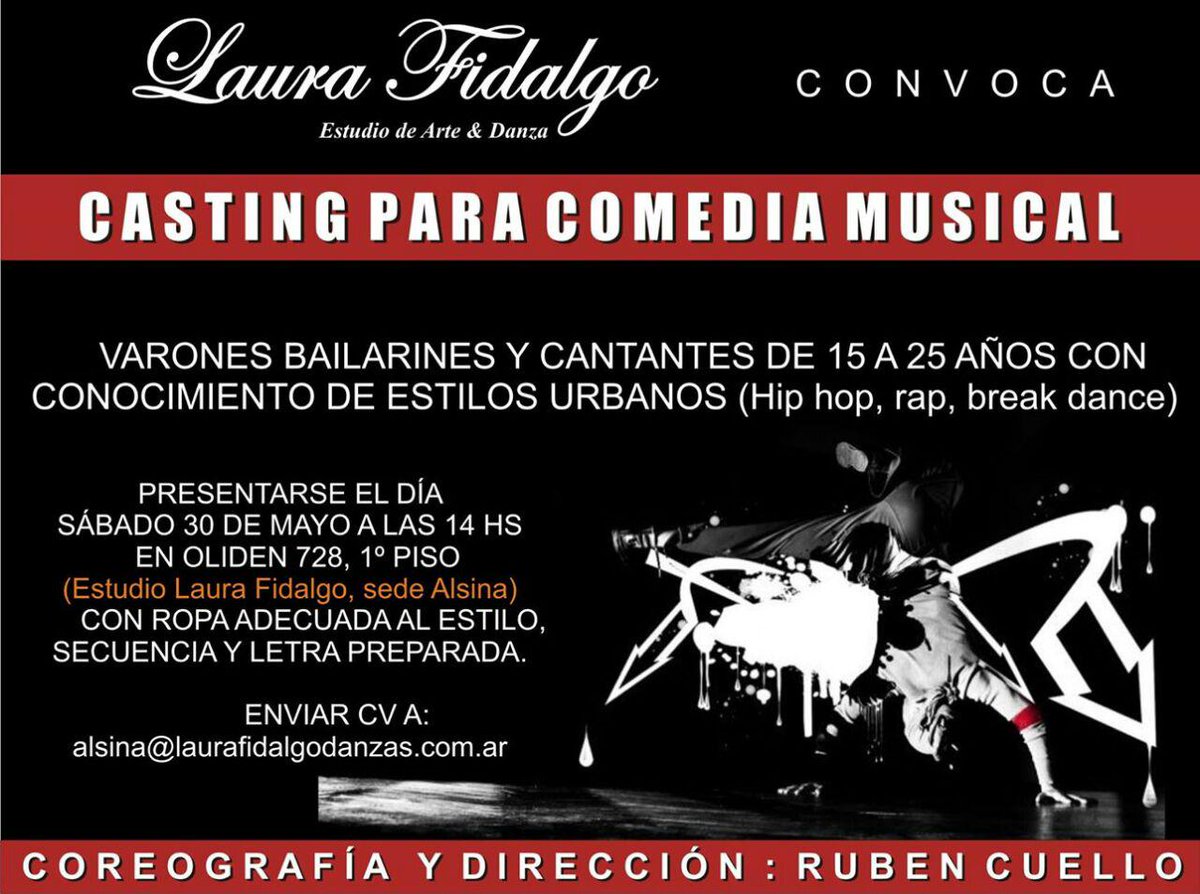 _FMProducciones's tweet photo. LAURA FIDALGO CONVOCA:AUDICIÓN PARA BAILARINES QUE CANTEN! @Laurafidalgook @EzequielFernanz @maxicardaci @NatiMouras http://t.co/r68HNwkPTG