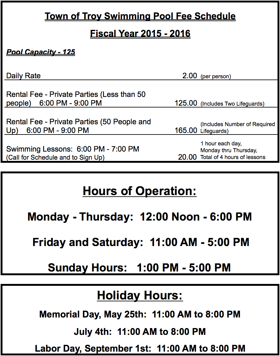 Troy_NC's tweet photo. Here are the hours for the Town of Troy Swimming Pool located at Densons Creek Park. #MemorialDay #swimming http://t.co/dGuNxpBidt