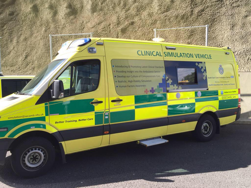 TomTheParamedic's tweet photo. Exciting developments in clinical simulation w/ @SECAmb_sim #simbulance at #IPHEC2015 #innovation @HE_KSS http://t.co/xu8OAEmF3w