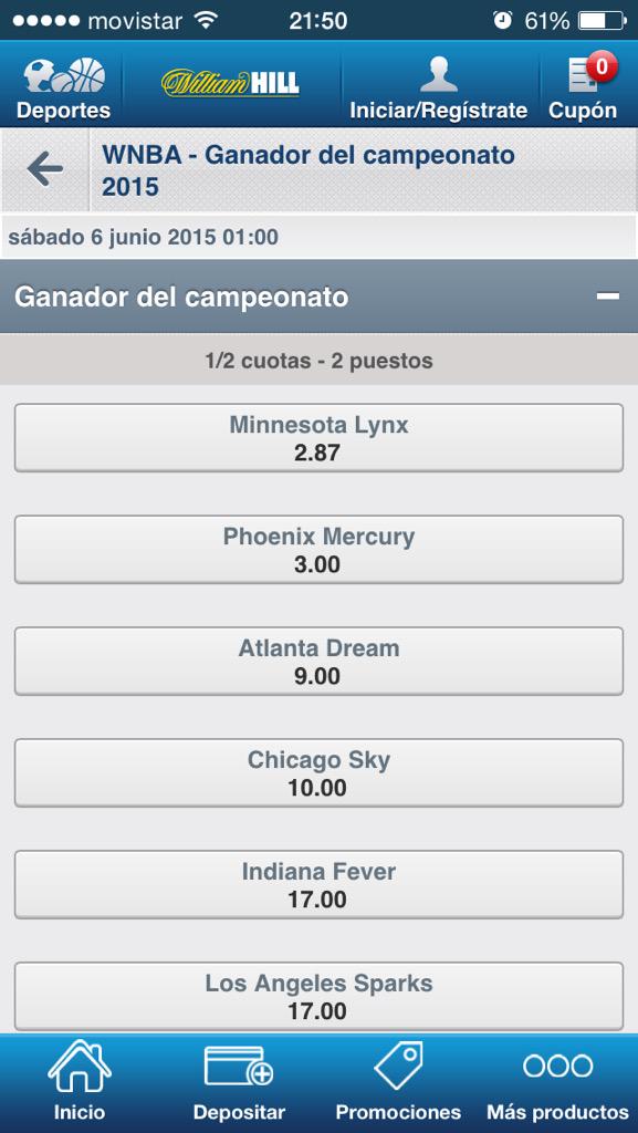 BetsWNBA's tweet image. Y ya tenemos cuotas en @WilliamHillES para el ganador de la WNBA, darán la sorpresa otra vez las @PhoenixMercury??