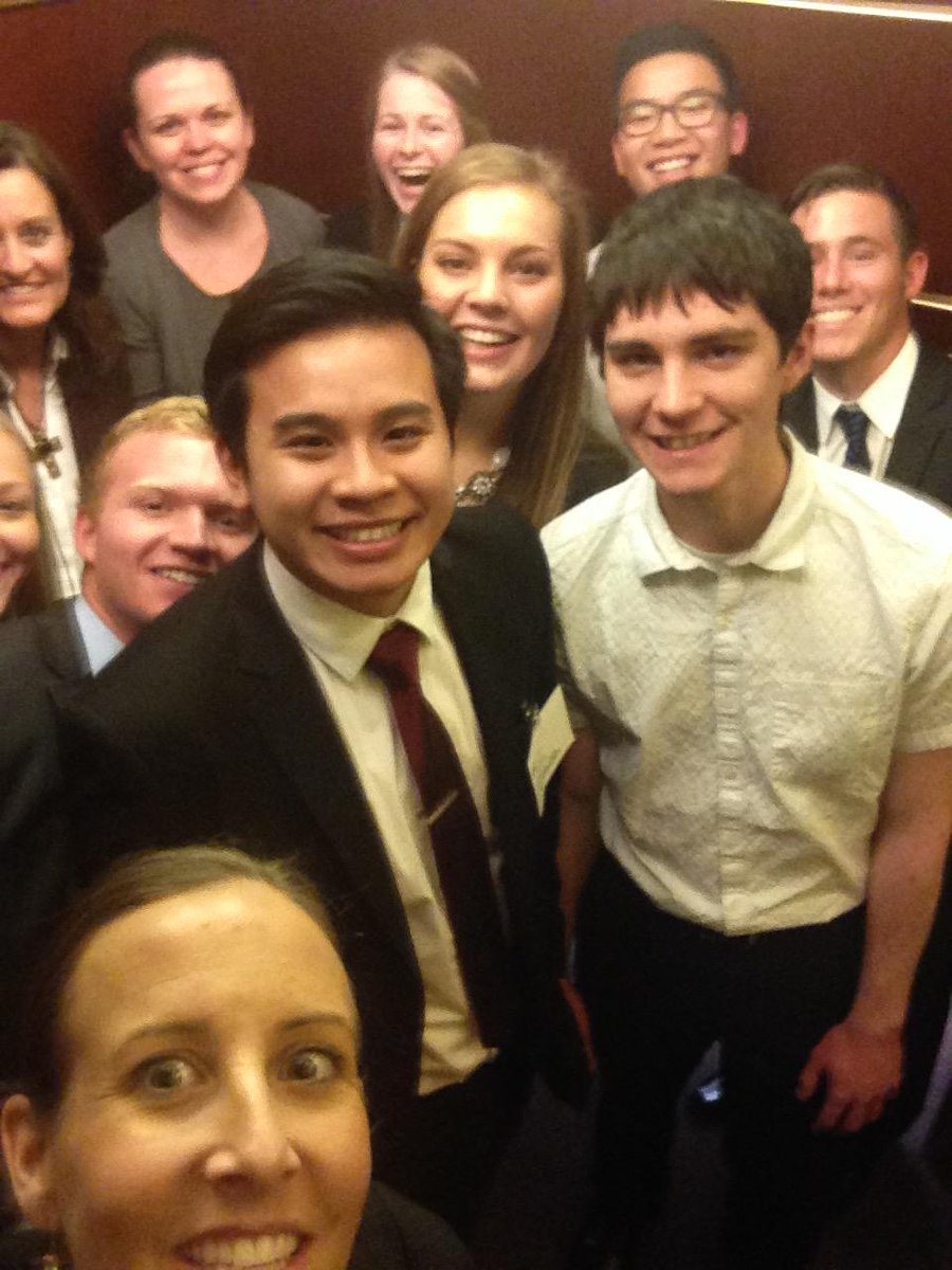 MollyCope's tweet photo. Team building activity- staying calm while stuck on elevator.  #PrincipalLC2015 http://t.co/2Vlu6YbPIN