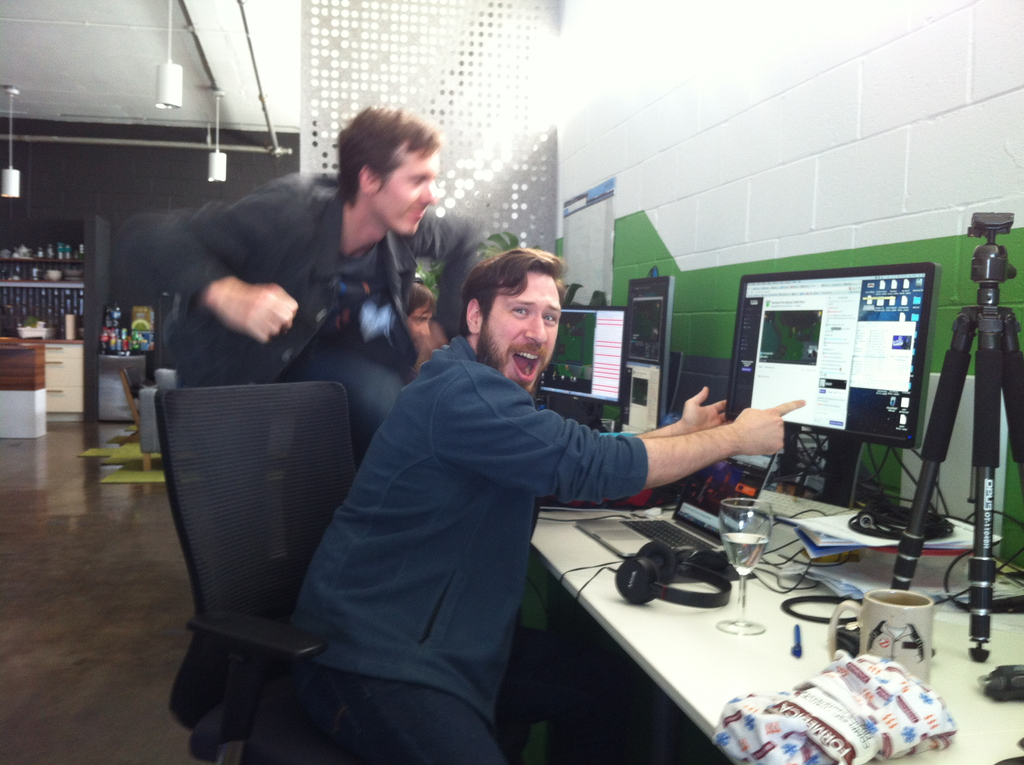 Our reaction when the real <a href="/notch/">notch</a> was spotted in the chat during our stream! (confirmed)