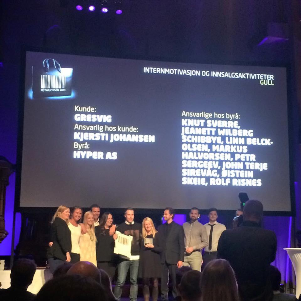 hyperoslo's tweet photo. 3 ganger er hat trick. Hva blir 4 år på rad? Gull i #Retailprisen i år igjen, nå sammen med #gresvig. Jiiipie:) http://t.co/3pz1EC5paL