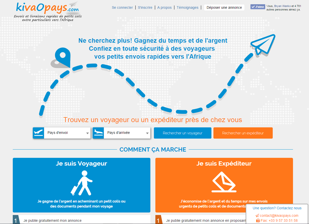 kivaopays's tweet photo. [POURQUOI PAYER UNE FORTUNE POUR ENVOYER UN DOCUMENT URGENT OU UN PETIT COLIS EXPRESS VERS L'AFRIQUE? ]
KIVAOPAYS http://t.co/NXWAf99NkM