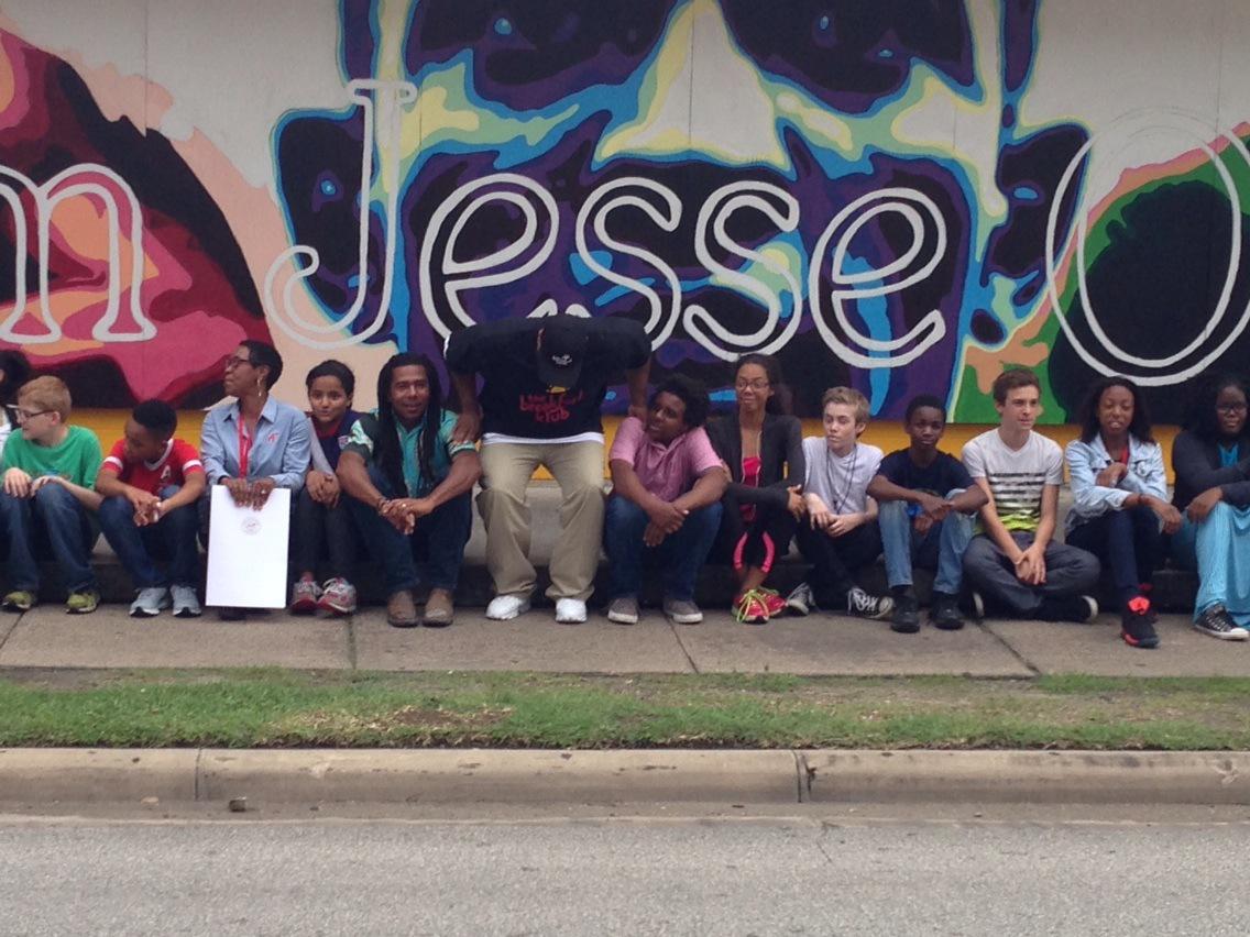 RegalTodd's tweet photo. At the unveiling of the Jesse Owens mural at The Breakfast Klub in Houston. #APlusUp http://t.co/kERhw8pwMi