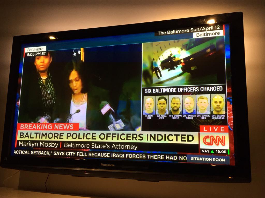 The 6 officers who killed #FreddieGray have been indicted by the Grand Jury. Baltimore.