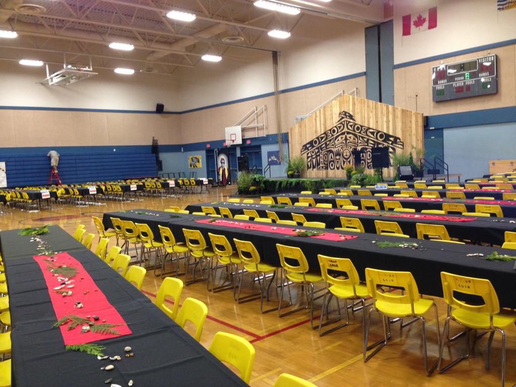 Looks like things are ready to go for tonight's Aboriginal Graduation Ceremony. #sd68 #bced