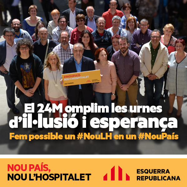 Tenim l'oportunitat de canviar #LHospitalet. El #24M omplim les urnes d'il·lusió i esperança per construir un #NouLH!
