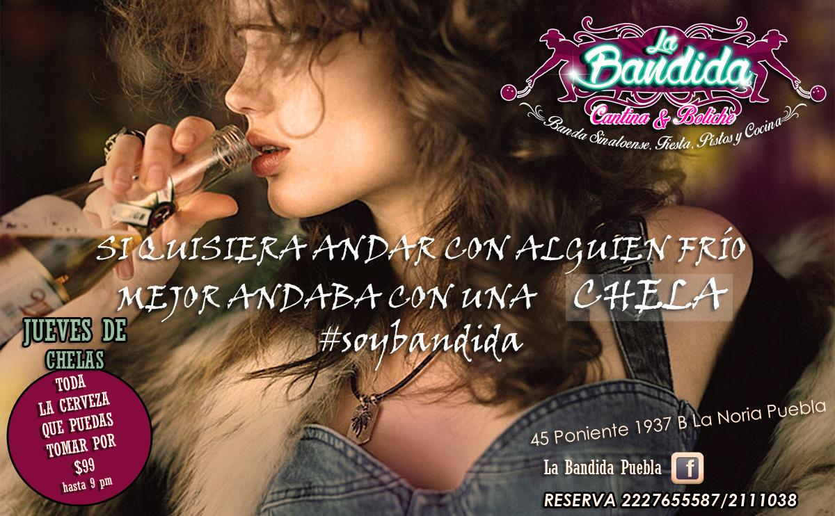 LaBandidaPuebla's tweet photo. MEJOR ANDAMOS CON UNA CHELA!
#Promochelas #Jueves #LaBandida http://t.co/rwylFdQ0D9