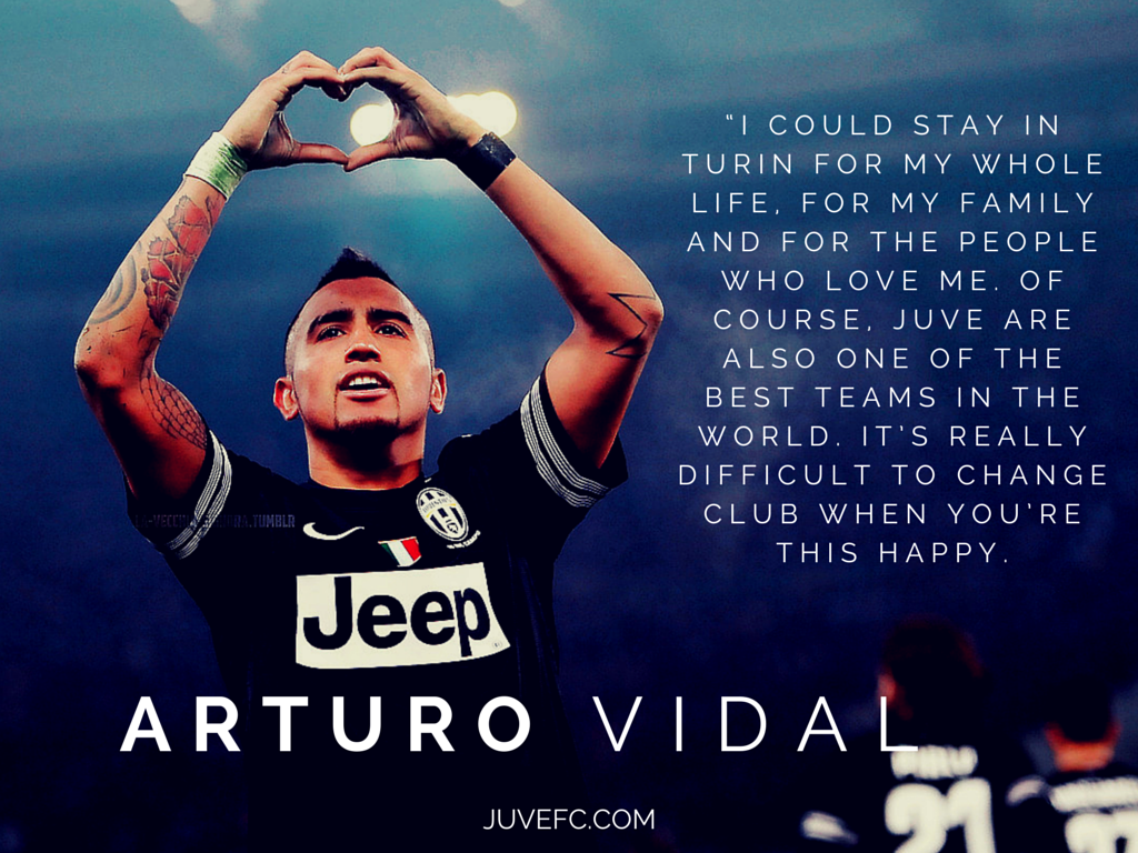 \"Happy Birthday to Il Guerriero, King Arturo - Arturo Vidal.
 4 Scudetti, 2 SuperCoppa, Coppa Italia = 1 Love 