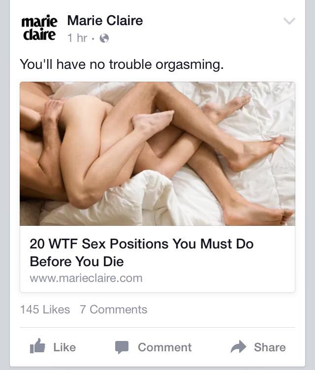 ThomasKernan's tweet image. When did @marieclaire start publishing this stuff? Also the frequent posting on #Facebook... #contentcannibalization