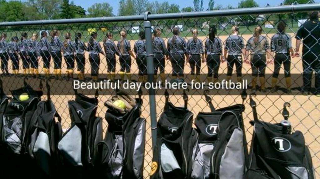 SLHS_AD's tweet image. Awesome pic from the dugout during the National Anthem before today's softball win (h/t @tucker_newling).