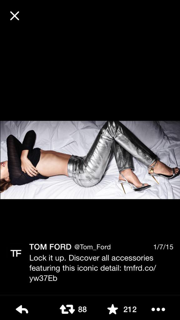 mariaxwhite's tweet photo. @Tom_Ford What are you selling? The girl? Or the accessories that aren't in the picture? #notbuyingit #dgr2 http://t.co/tgC1mf50rO