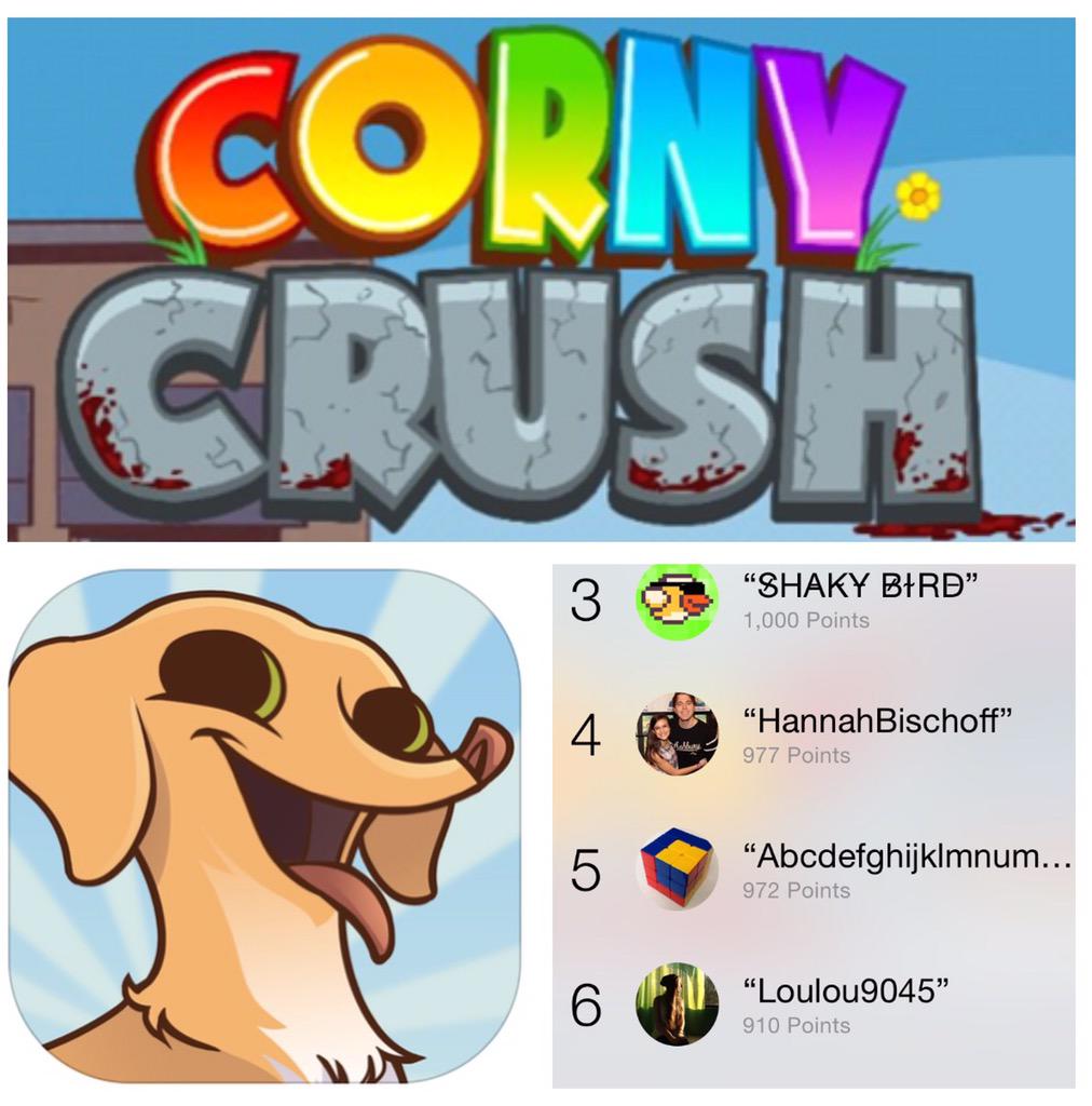 shanedawson's tweet photo. The top scores right now on #CornyCrush! if u haven't played download it for FREE on the App Store and android store! http://t.co/HWpuhsTVMl