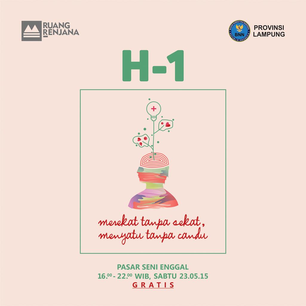 Are you ready RUANG RENJANA 3? Ayo besok, Sabtu (23/5), hadir di Pasar Seni Enggal, jam 13.00-22.00  CC <a href="/BDLberkebun/">B.Lampung Berkebun</a>