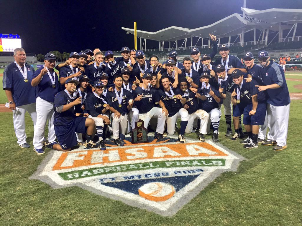 FHSAA's tweet image. The @CCHSAdelante Explorers won the 2015 Class 8A Baseball State Championship, after defeating University, 10-1