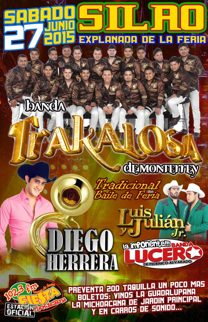 dianalandinfm's tweet photo. #Trakafans ya están list@s para el próximo 27 de junio @bandatrakalosa en #SilaoGto @FiestaMex1023 ESTACIÓN OFICIAL http://t.co/ka78cXyIm2