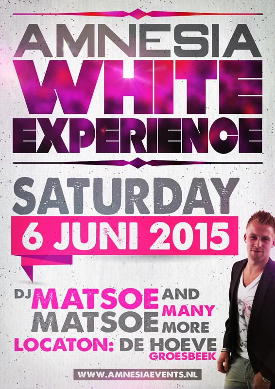 AMNESIANL's tweet photo. AGENDA: 6 juni 2015 - de Hoeve, Groesbeek - #AMNESIA - WHITE EXPERIENCE met o.a. #MATSOEMATSOE! http://t.co/XOIAjFREEy