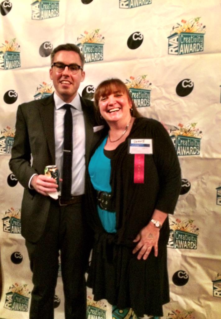 RichmondGrid's tweet photo. @whatsnextliz @MichaelBirch @buyrvaart @Crossroadsart @RVACreativity #RVAcreativityAwards http://t.co/he1faoR88C