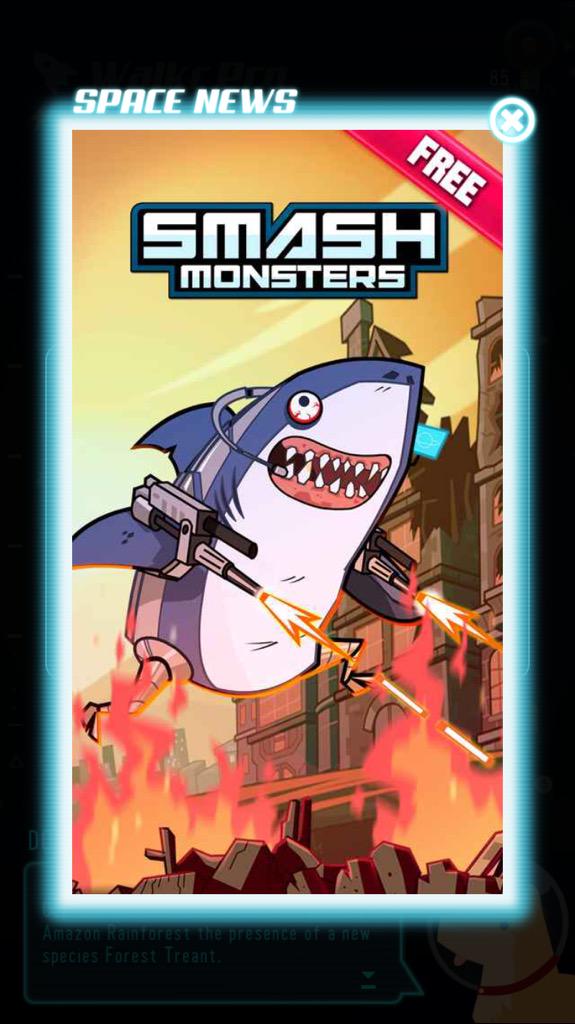 bobblebee77's tweet image. Hahahah what a sell screen!! A crazed Shark with guns! 
#inappads #smashmonsters
