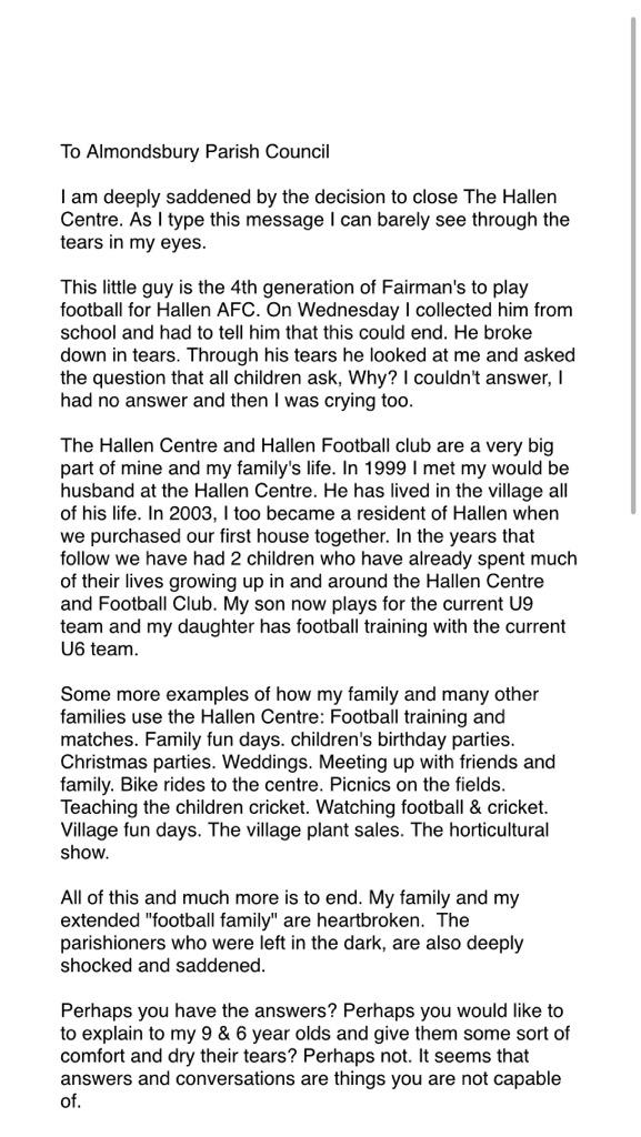 HallenFC's tweet photo. PLEASE READ: Letter from a mother in the village of Hallen. Let's hope the people it's sent to actually read it http://t.co/EuuLGucKrY